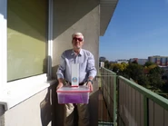 André Kotowski avec son sèchoir