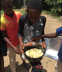 Breadfruit is peeled and ready for baking