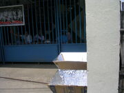 Two solar cookers at the Kong Hua School.jpg