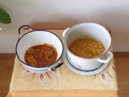 Les lentilles rouges et le ragoût