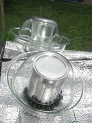Solar Cooker two mirrors and aluminium reflector base 