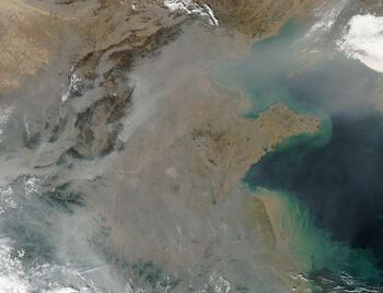 Pollution over east China