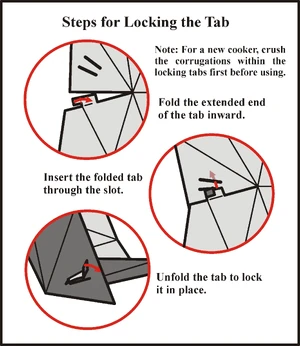 Sunny Cooker - Tab Locking Steps