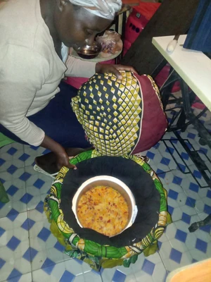 Rice is added to a , Photo credit: 