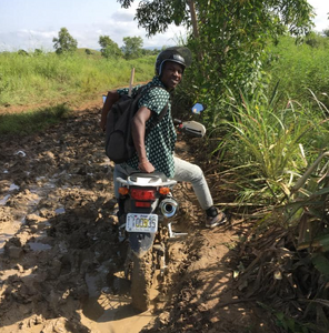 Eliesheriff uses a motorcycle as a practical means of transport to reach these rural location on rough roads