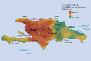 Haiti solar radiation map