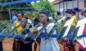 Adjusting the mirrors of the Lytefire solar array oven