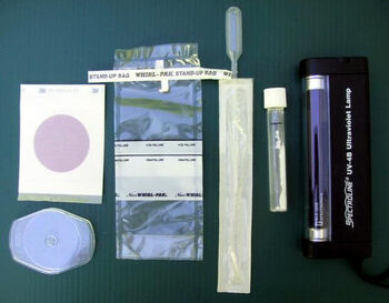 Water testing kit individual components