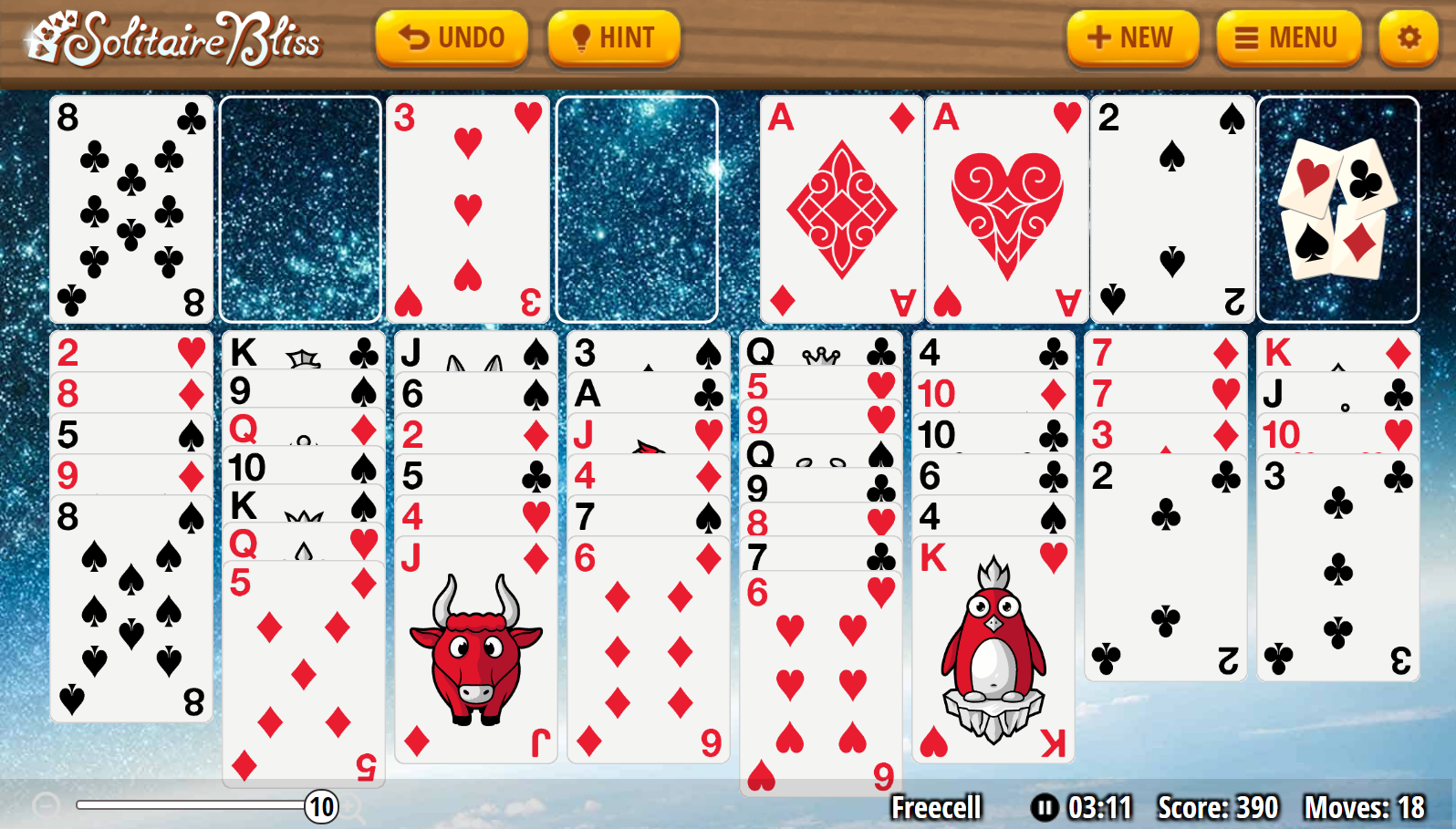 Play FreeCell Solitaire online free. 1-12 players, No ads