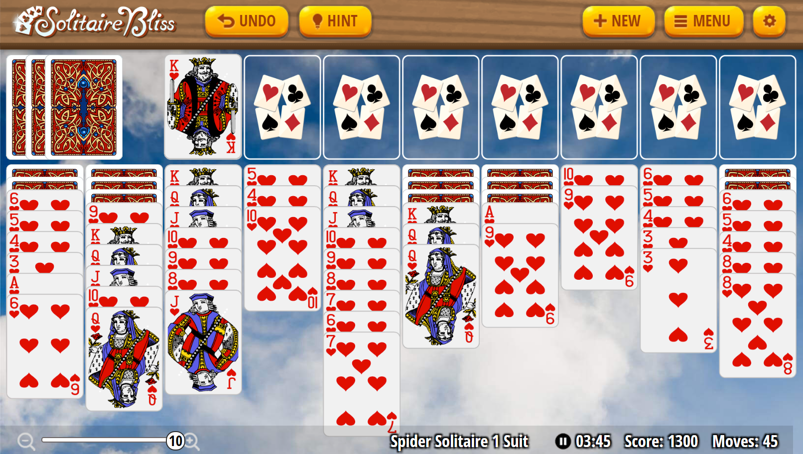 🕹️ Play 1 Suit Spider Solitaire Game: Free Online Fullscreen Single Suit Spider  Solitaire Card Video Game for Kids & Adults