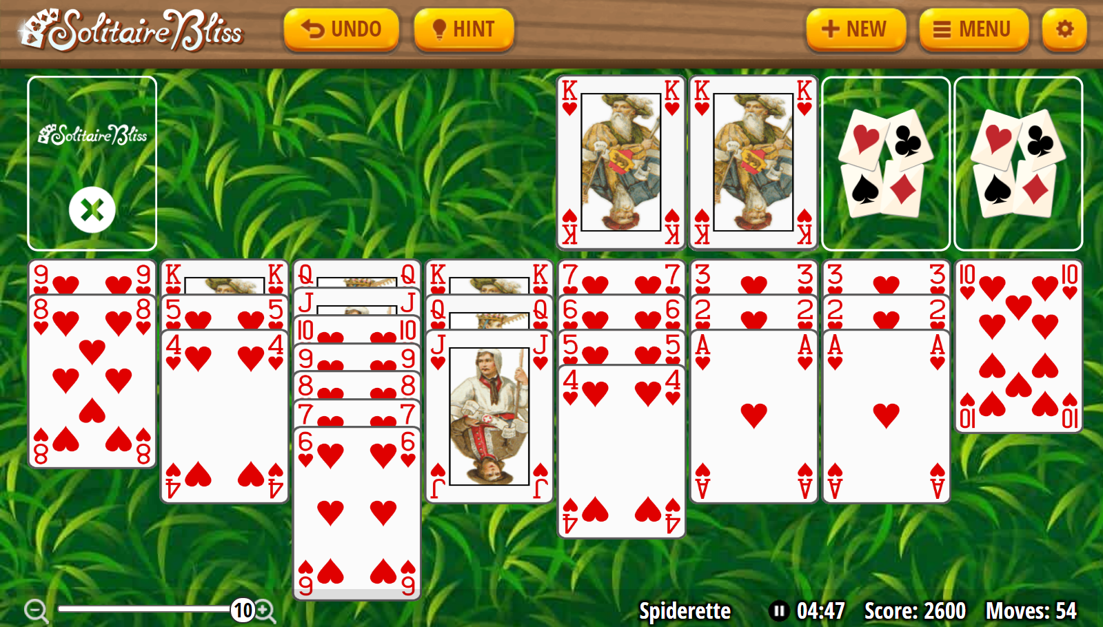 Spider Solitaire 1 Suit, Solitaire Bliss Wiki