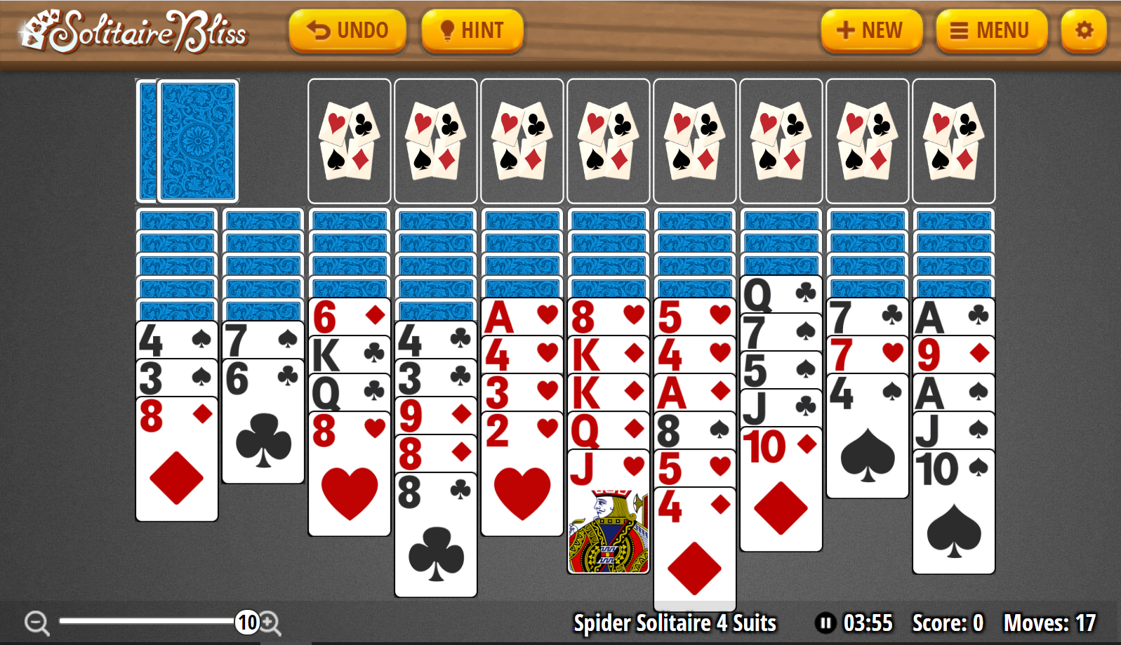 Spider Solitaire (4 Suits) - Play Online [100% Free]
