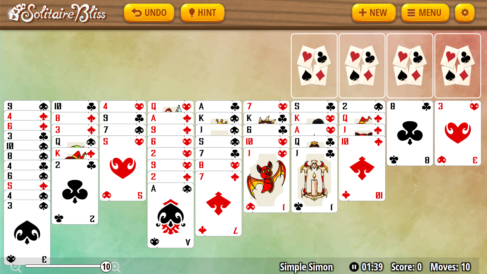 Spider Solitaire 2 Suits, Solitaire Bliss Wiki