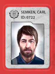 Semken's ID badge.