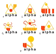 Design iterations of the logo.