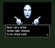 A translated screenshot of the fortune teller in the opening.