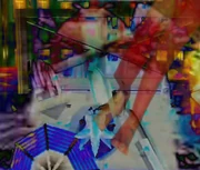 Maria's legs with a red hue, and what looks like her hair texture can be seen from the top right of the screen. This was taken during Radical Highway, while the Gerald scene was playing. Before I cropped it, you could see Maria's entire body is naked.