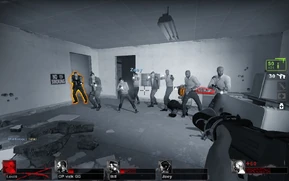 In the background you can see another "orange" survivor wanting to be free'd..