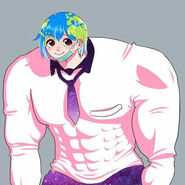 Earth-Chan after getting a COVID-19 vaccine, referencing the Buffsuki meme