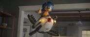 Sonic jumps on Flying Egg