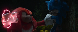 Knuckles threatens Sonic