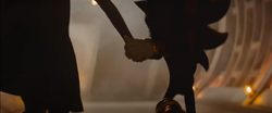 Shadow and Maria fleeing from the G.U.N. soldiers
