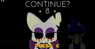 Continue's appearance in an older version of Sonic.EXE: The Disaster (2022).