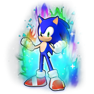 Master Sonic's Render on the EVOLUTION + MASTERY Sign.