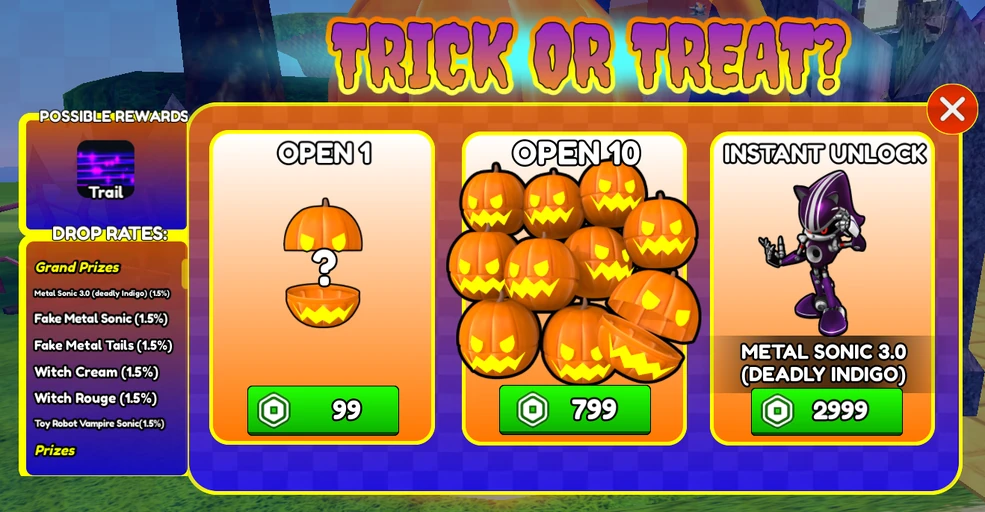 Trick or Treat Capsules | Sonic Speed Simulator Wiki | Fandom