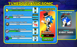 Tuxedo Classic Sonic Now Available for Sonic Speed Simulator in