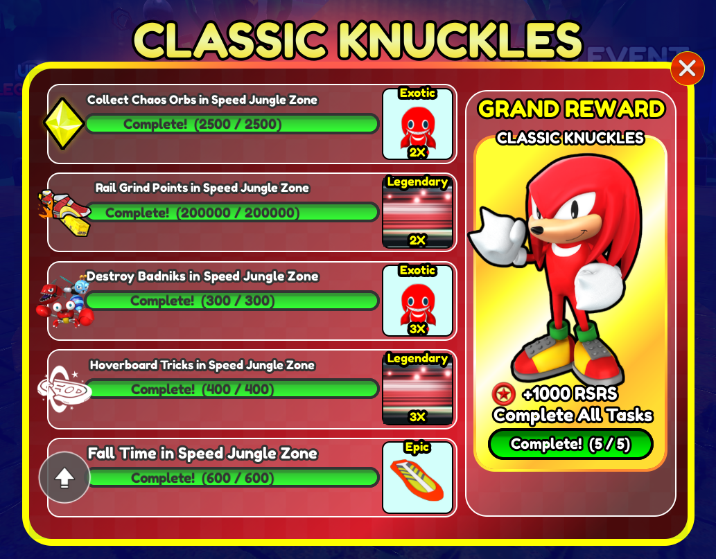 Classic Knuckles Sonic Superstars Event! (Sonic Speed Simulator Testing) 