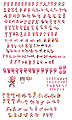 Sonic 2 Pink Edition Amy Rose Sprites (with Extra) by