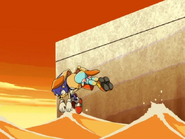 Sonic X A Wild Win Cream saves Sonic from falling down into the water