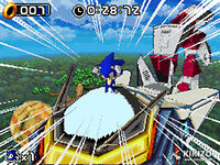 Sonic giving the final blow.