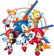 Sonic, Tails, Knuckles, Mighty y Ray.