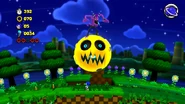 Zazz montando el Moon Mech en Windy Hill Zone 2 en la versión para Wii U.