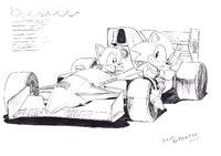 Original sketch by Yasushi Yamaguchi, possibly a candidate for the race car puzzle.