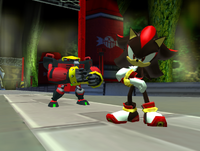 Shadow and Omega after completing the Hero mission.