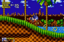 Screenshot of Sonic the Hedgehog Genesis showing , the first  in the game.