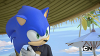 Sonic wiping his arm