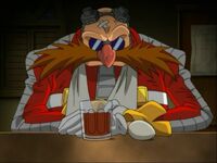 Injured Eggman with drink