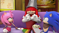 SB S1E42 Amy Knuckles Sonic excited