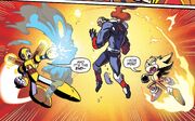 Super Armor Mega Man and Super Sonic preparing to finish off Sigma, from .