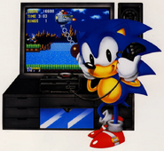 Sonic playing Mega CD art