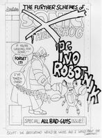 Early cover artwork referencing the scrapped "A Day in the Life of Dr. Ivo Robotnik" story. Art by Ken Penders and Mike Kanterovich.