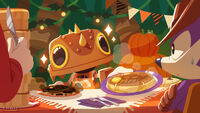 Trip bakes pancakes in Speed Jungle for Fang and Classic Eggman celebrating on Halloween, for October 2023.