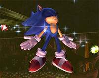 Sonic reverting to his normal state, after using his Final Smash, Super Sonic.