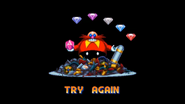 Classic Eggman sosteniendo el Rubí Fantasma en el final malo del Modo Manía de Sonic Mania y Sonic Mania Plus.