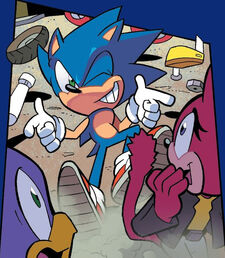 Sonic playfully boasting