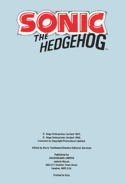 Sonic the Hedgehog Yearbook 1991 (1992) - Sonic the Hedgehog